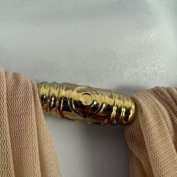 JAX Black & Pink Nude Stretchy Zip Up Dress With Gold Chain Size 10 New - Picture 4 of 16